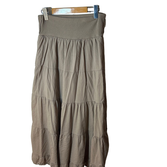 Italian lace tan coloured maxi skirt size XL boho coastal cowgirl - Picture 5 of 5